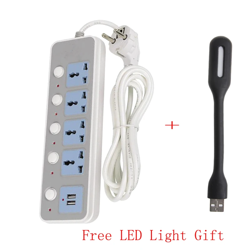 Smart 2 круглый контактный ЕС розетка независимый переключатель Мощность полосы с