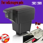 Коробка для хранения в центральной консоли держатель для чашки кожаный двойной Слои подлокотник Подлокотник для Volkswagen VW Polo 9N 02-2009 2005 2006 2007 2008