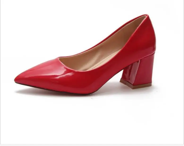 

New Classic women's shoes Glossy PU Women Brand fashion luxury women shoes prom wedding shoes Thin Heels Pointed Toe High heels