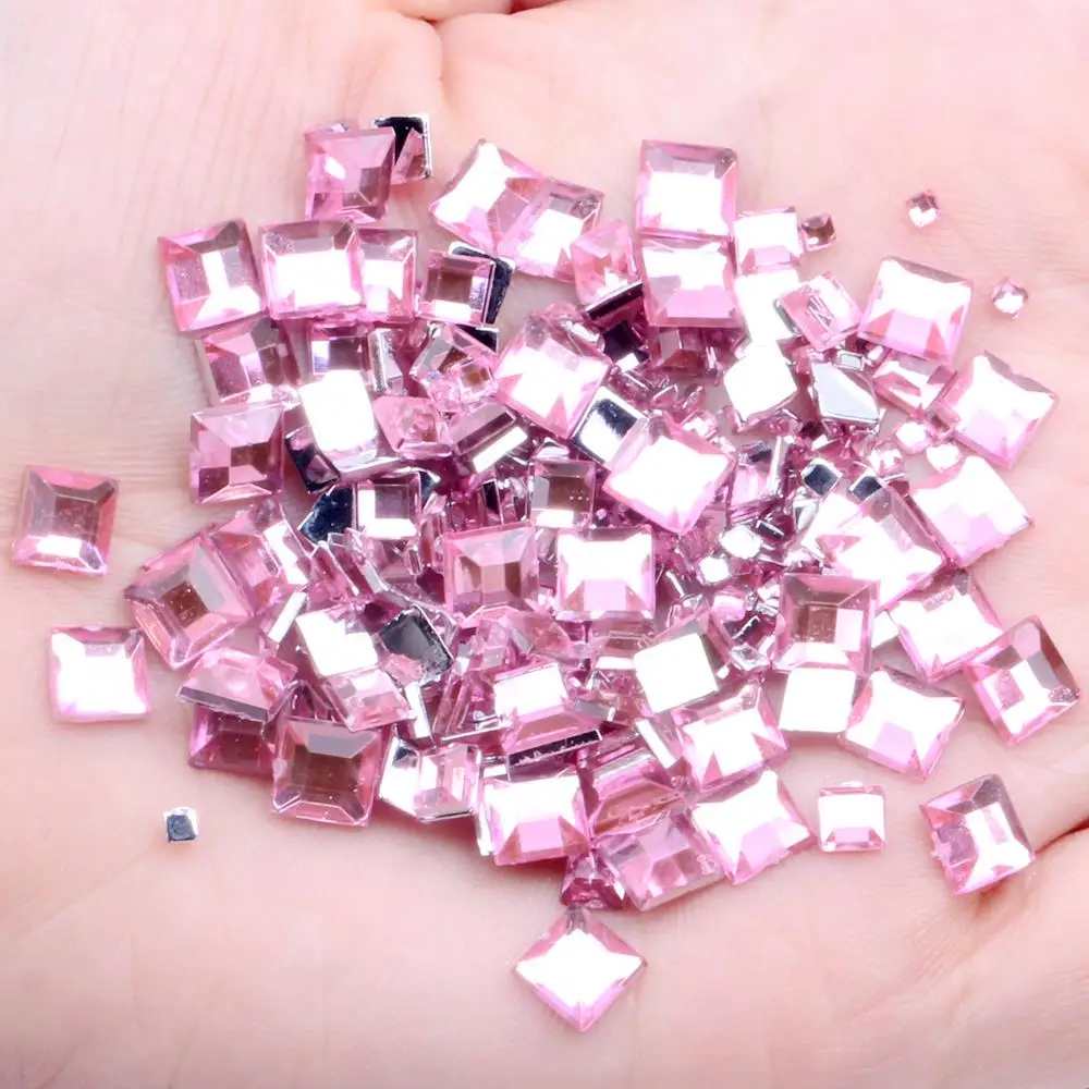 03 light pink Стразы для ногтей с плоской задней стороной 2 мм 4 мм 6 мм смешанные размеры 4 г около 180 шт для рукоделия Скрапбукинг Сделай Сам одежда для украшения ногтей - Цвет: 03 light pink