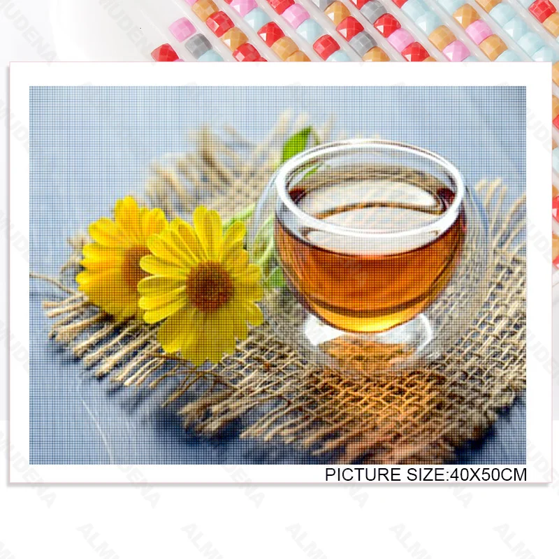 

Diy Diamond Painting Cappuccino Coffee Nordic Style Full Diamond Handmade Dot Inlaid Diamond Bedroom Living Room Sticker