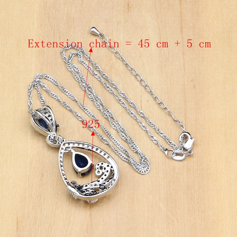 Peacock Silver 925 Jewelry Sets Blue Zircon White Stone For Women Party Earrings/Pendant/Rings/Bracelet/Necklace Set | Украшения и