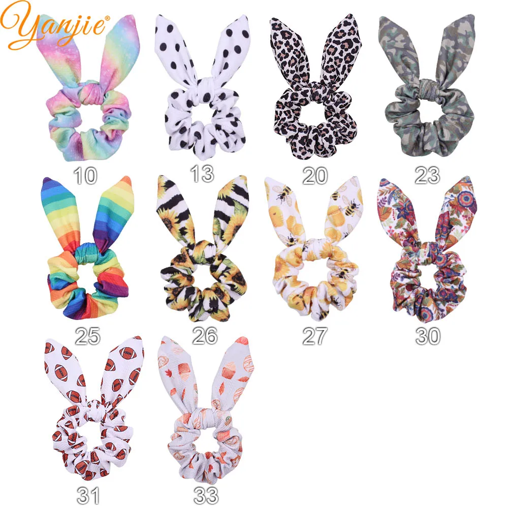Эластичные резинки для волос с леопардовым/радужным принтом кролика Женская