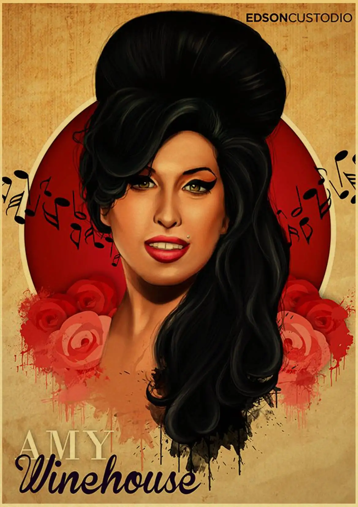 

Amy Winehouse Retro Poster Prints High Quality Wall Stickers For Living Room Home Decoration 42x30cm