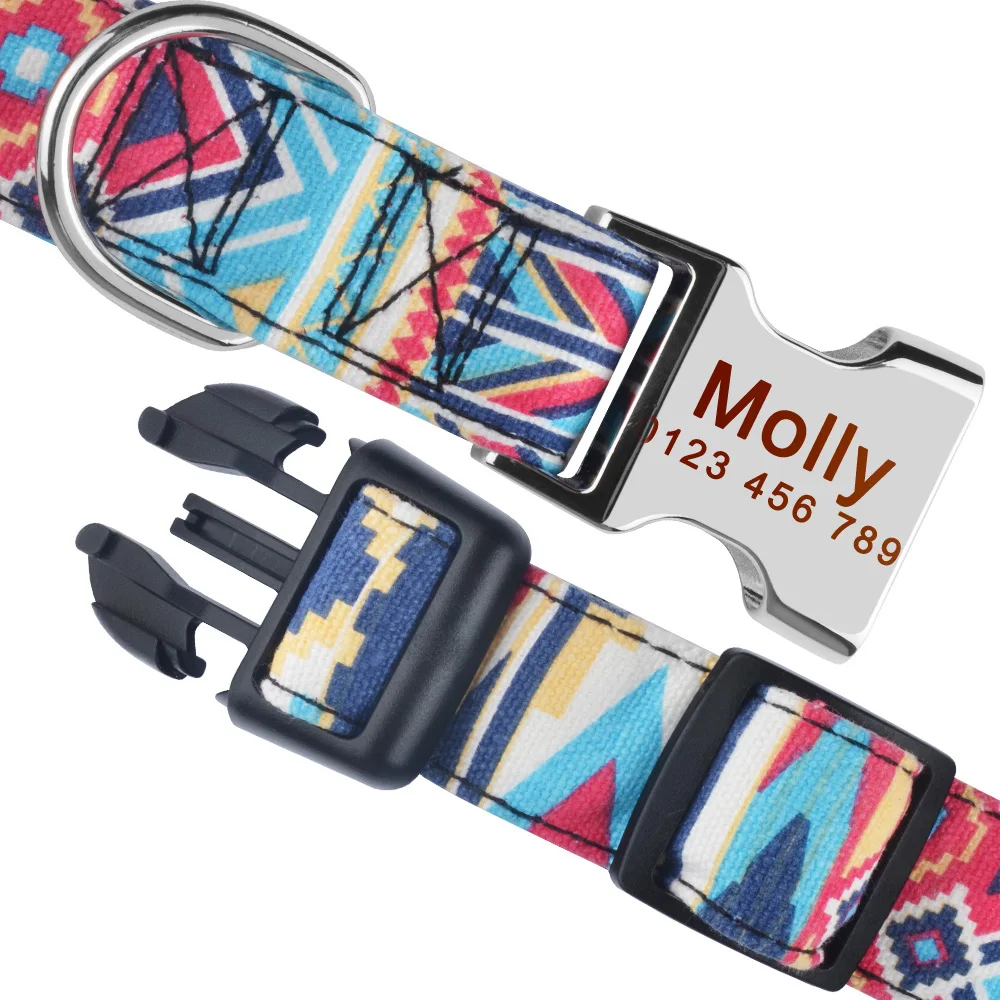 Регулируемый персональный собачий ошейник AiruiDog именной на заказ с гравировкой