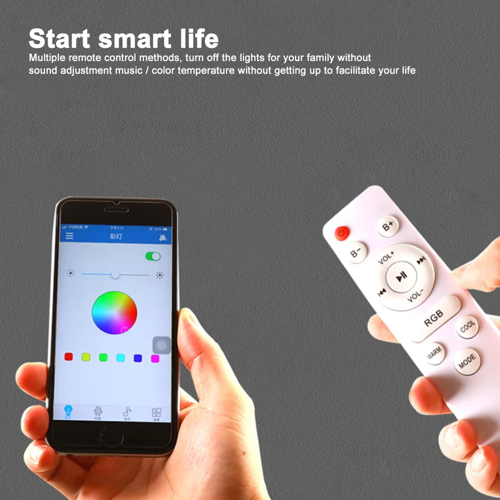 36 Вт Rgb заподлицо круглый музыкальный светодиодный потолочный светильник с Bluetooth