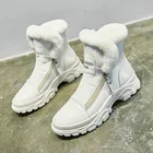 Женские новые модные зимние ботинки из натуральной кожи, теплые зимние ботинки с хлопковой подкладкой, корейские Ботинки Martin