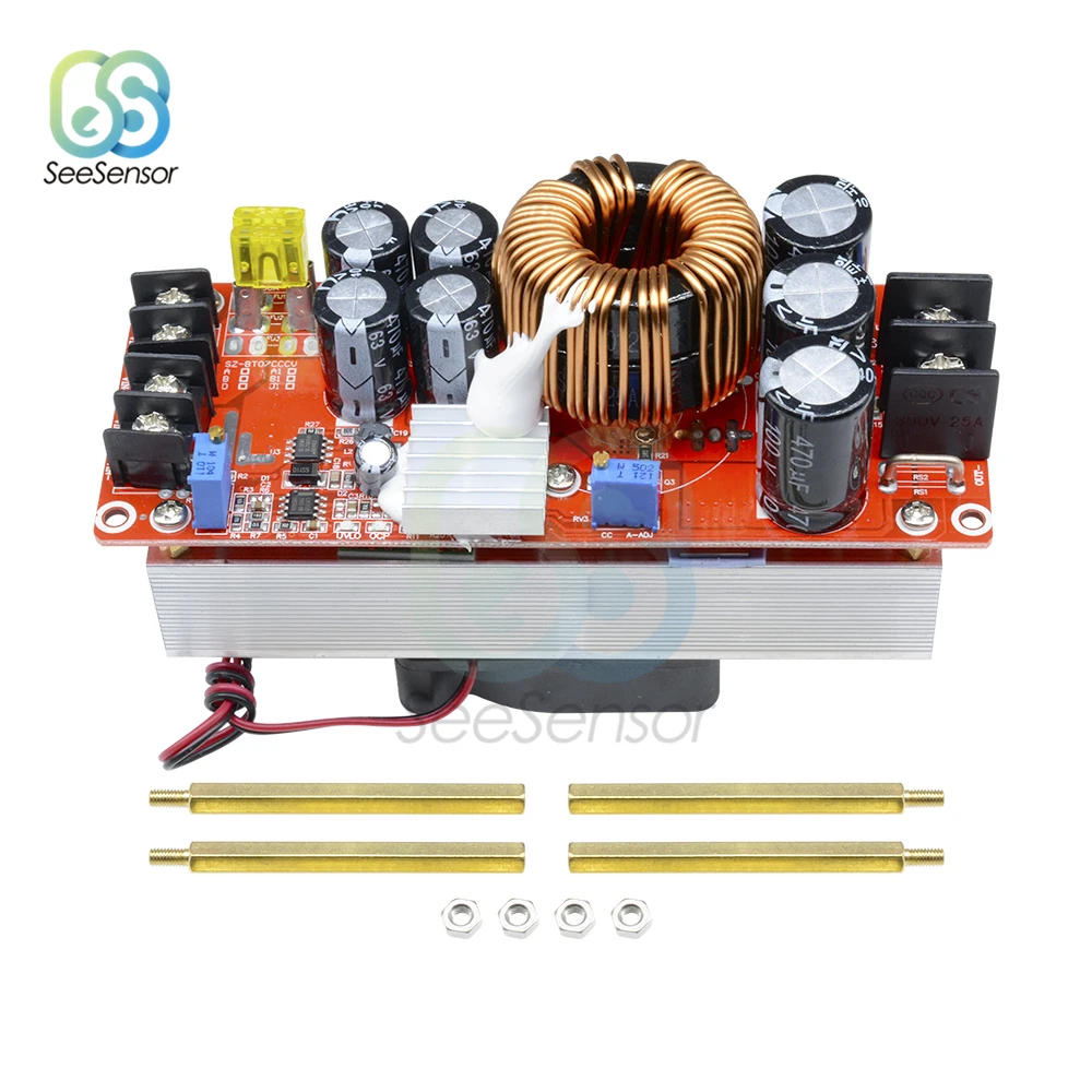 Повышающий преобразователь постоянного тока 1500 Вт 30 А от 10-60 в до 12-90 В модуль