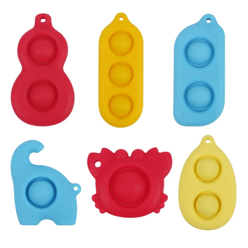 

Antistress Push Bubble Simple Dimple Keychain Soft Squishy Squeeze Toy Decompression Vent Sensory Toys Landyard for Keys