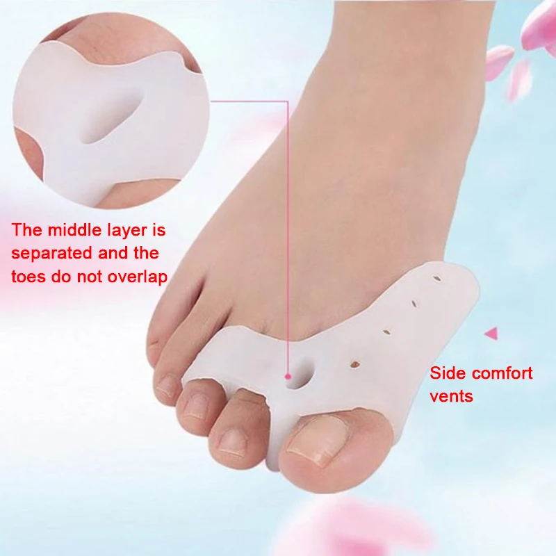 

1 пара Toe Выпрямитель пальца Valgus протектор стопу дуга для стопы из силиконового геля разделитель пальцев