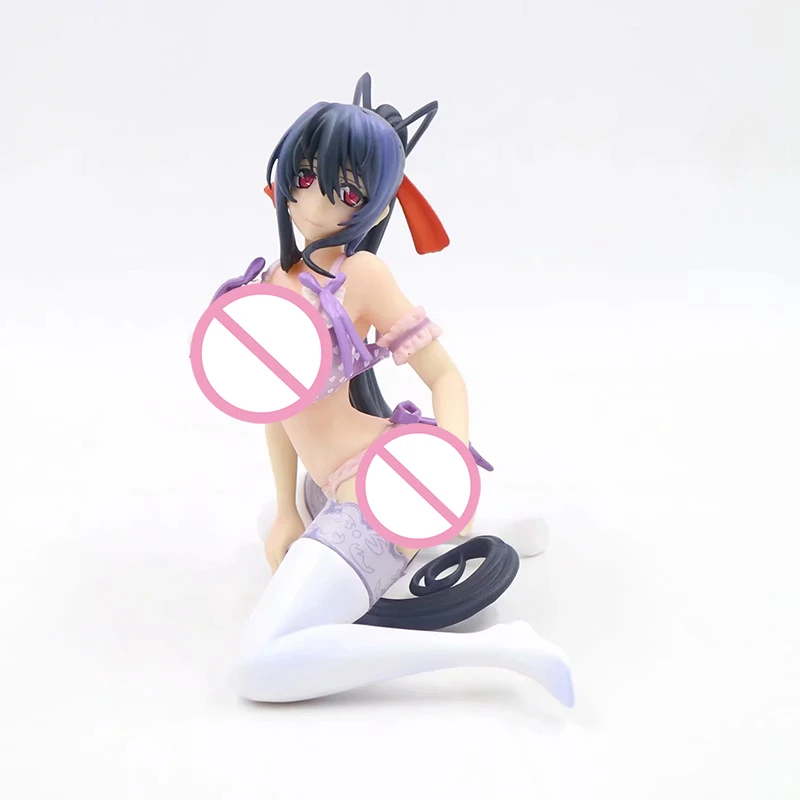 

16cm High School D D Himejima Akeno Anime Action Figure Single Ponytail PVC Purple Underwear Kneeling Position Model Toy Gifts