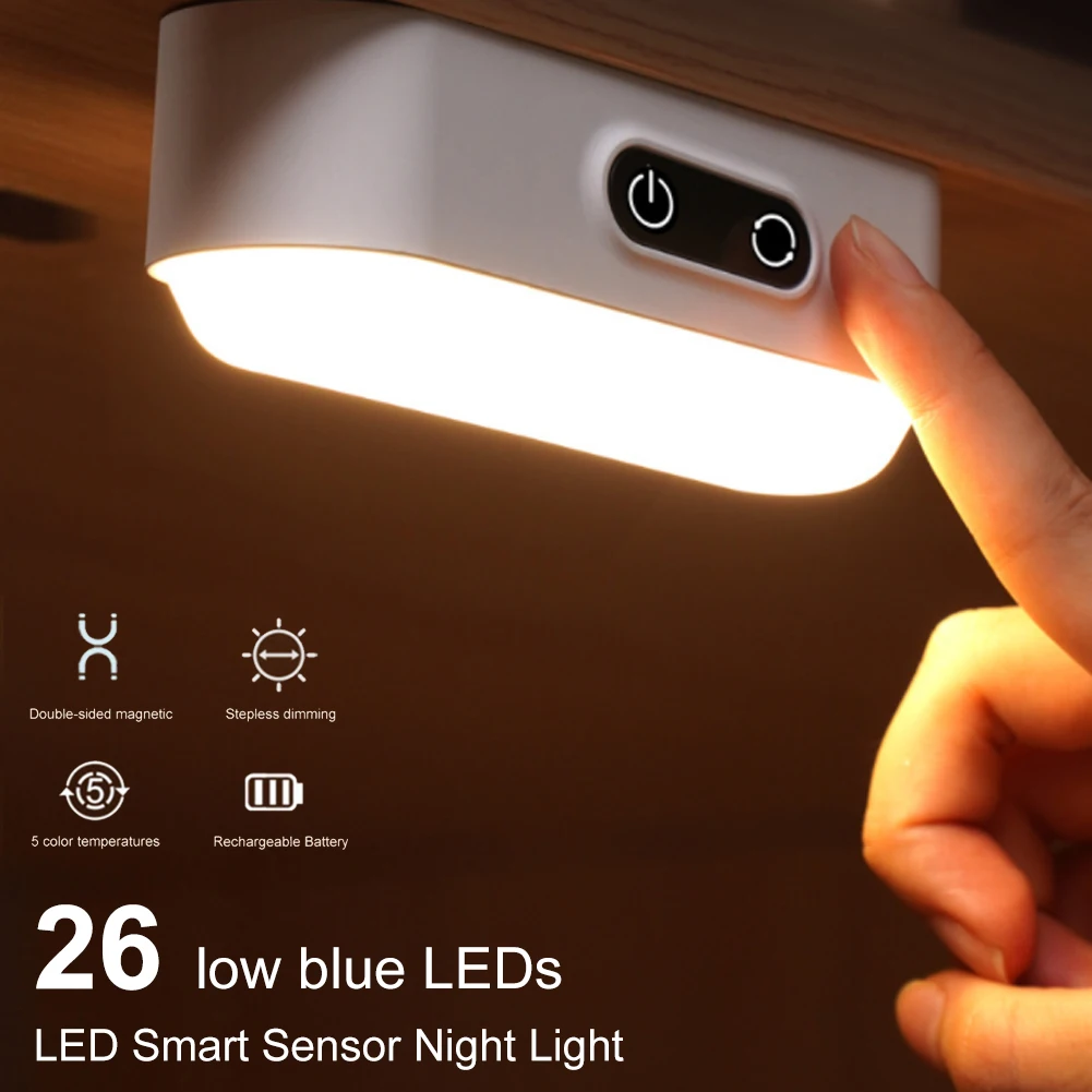 

26 Led PIR Motion Sensor LED Night Lights USB Rechargeable/Plug In Under Cabinet Lights Magnet Stepless Dimmable for Closet Lamp