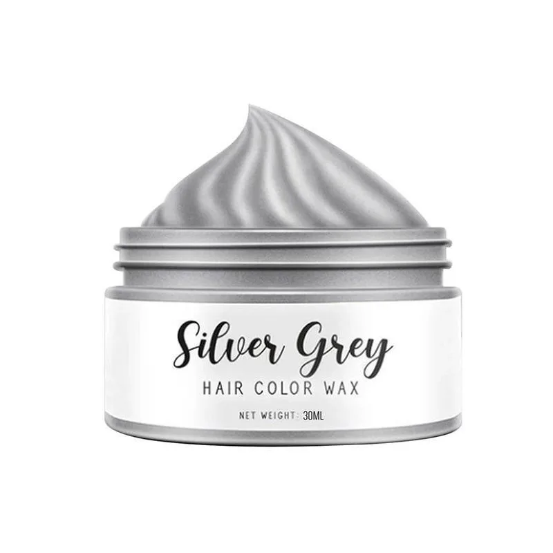 

Silver Color Hair Wax Cream Disposable Natural Grandma Grey Hair Strong Gel For Women Men Hair Dye Styling Pomade 30/100ml Hot