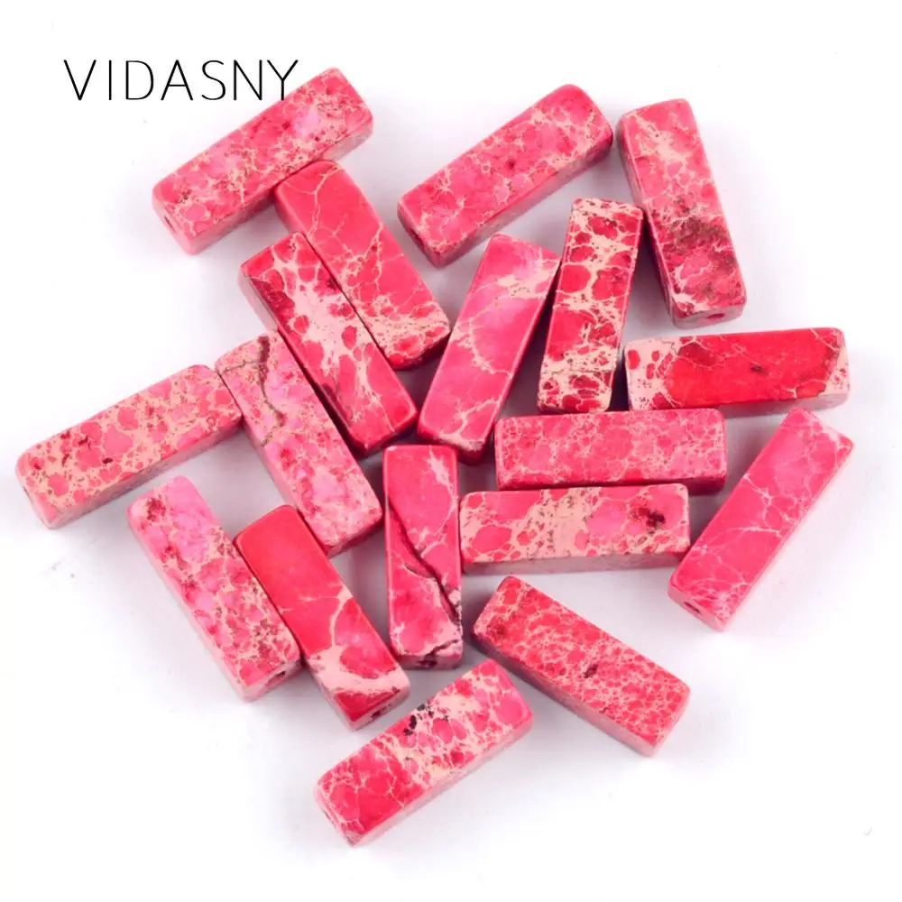 Бусины в форме колонны из натурального камня бусины красного морского осадка