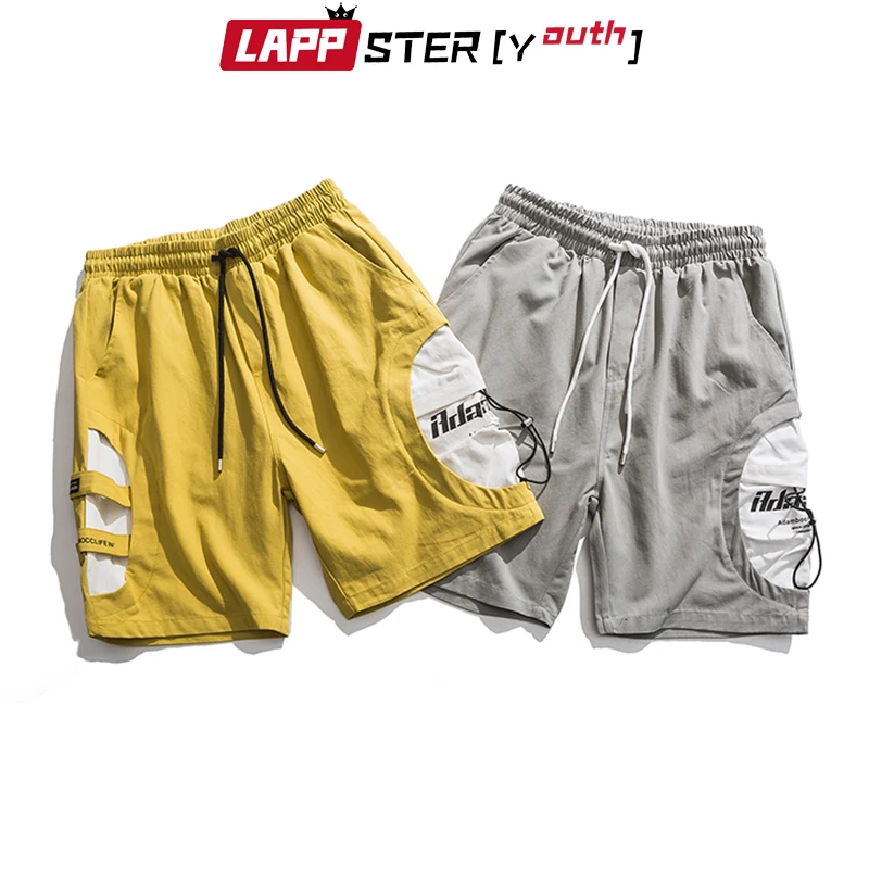 

LAPPSTER мужские карго-шорты камуфляжные летние Цветные Блоки 2019 пара Японская уличная хип-хоп спортивные шорты Лоскутные шорты для бега