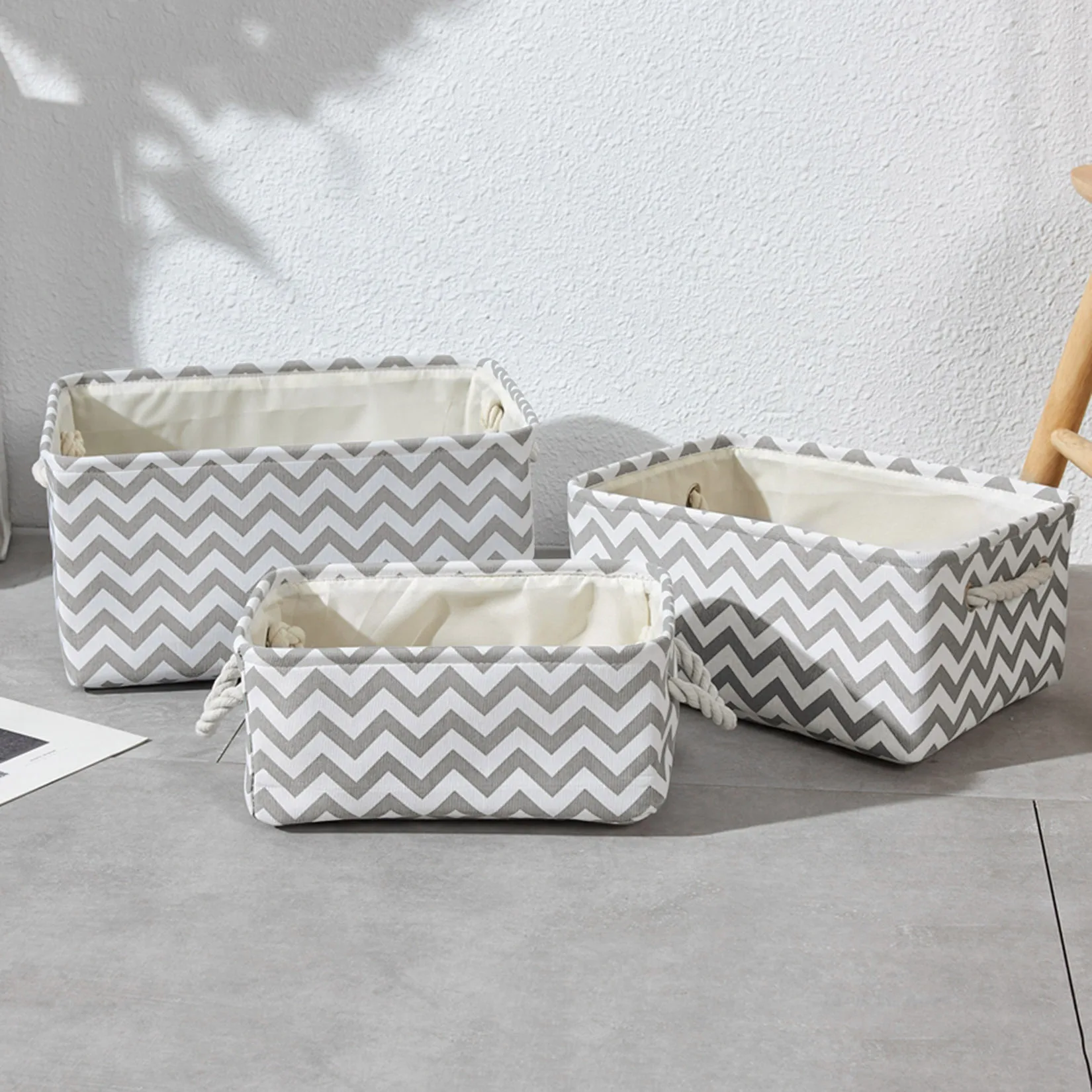 Холщовая настольная коробка для хранения с принтом Детские корзины игрушек