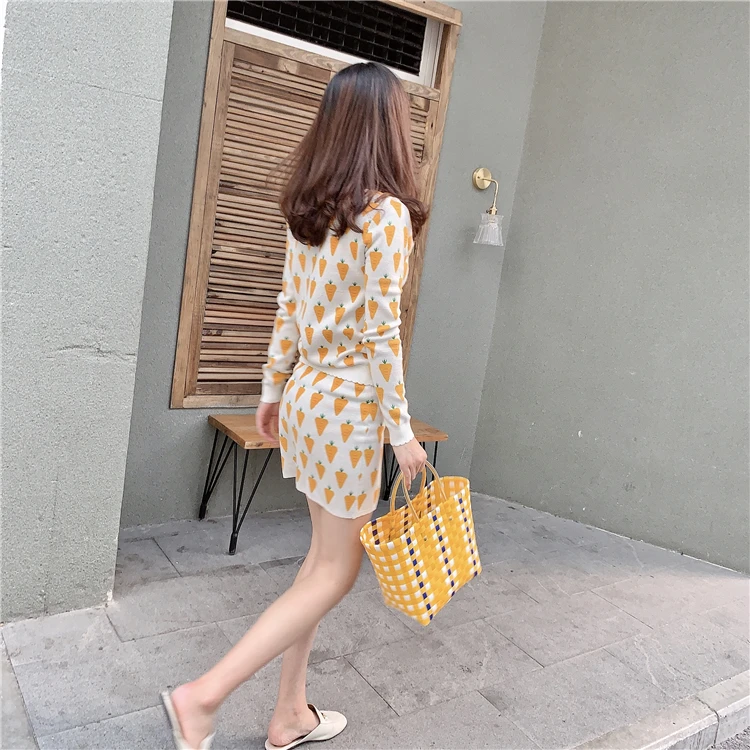 Платье-Свитер для мамы и дочки трикотажная куртка платье одежда с морковкой