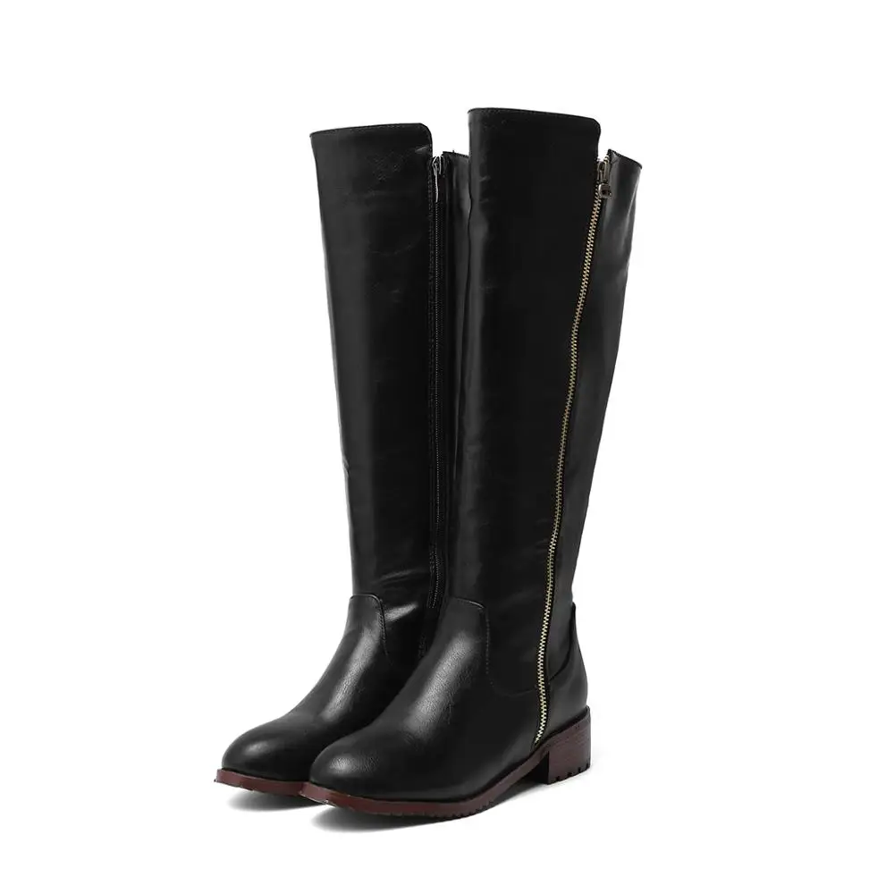 Женские ботинки в стиле ретро черные или Коричневые Высокие до бедра длинные