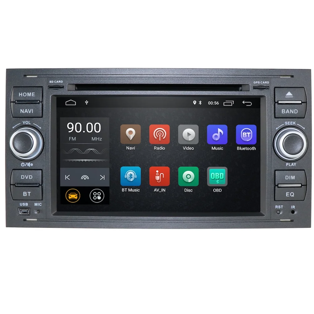 Android 9,0 Автомобильный мультимедийный dvd-плеер gps Navi для C-Max Connect Fiesta Fusion Galaxy Kuga Mondeo S-Max Focus RDS - Цвет: Black