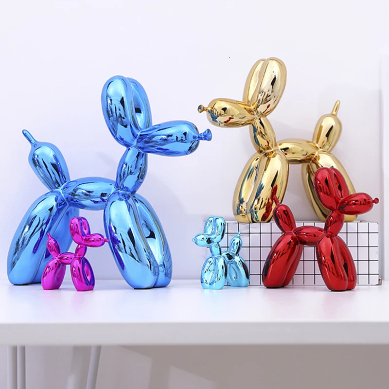 Jeff Koons блестящие воздушные шары статуя собаки моделирование собаки Животное Искусство Скульптура Смолы ремесленника украшения дома аксессуары