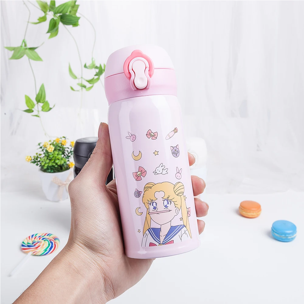 

Cartoon Bounce Cover Vacuum Cup Stainless Steel Vacuum Water Cup Literary Cup