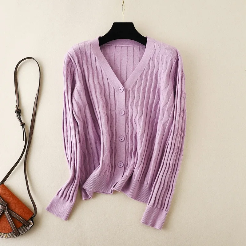 Трикотажный кардиган SINGREINY с люрексом блестящий Повседневный свободный модный