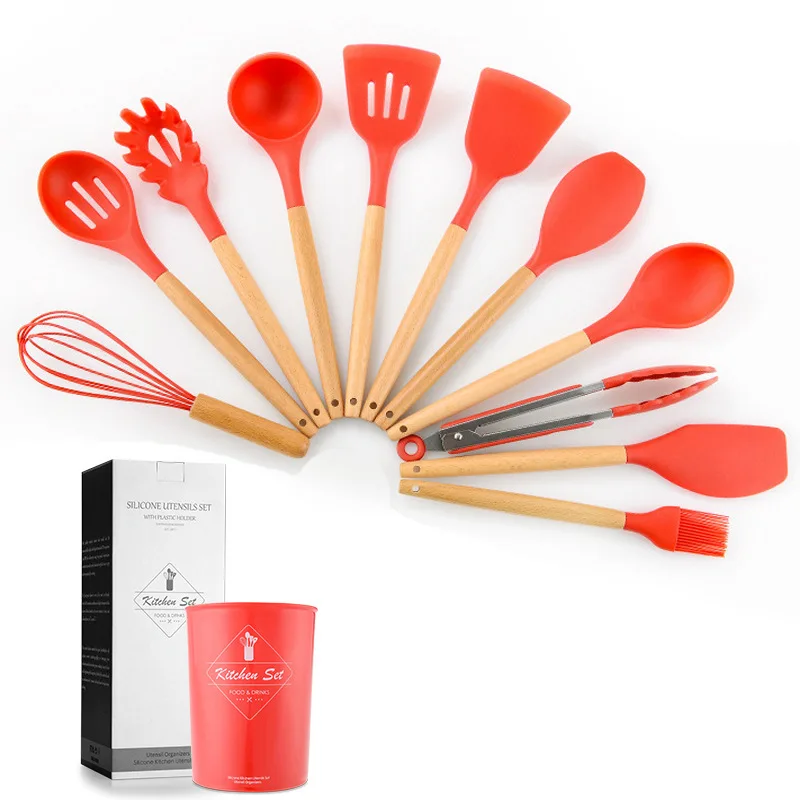 

Silicone Kitchenware Cooking Utensils Set Heat Resistant Kitchen Non-stick Set Kitchen Tool Kit Utensils Kitchen Accessories