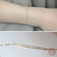 925 sterling silver one word crystal bracelet women fashion design simple temperament party 14k real gold plating jewelry gift