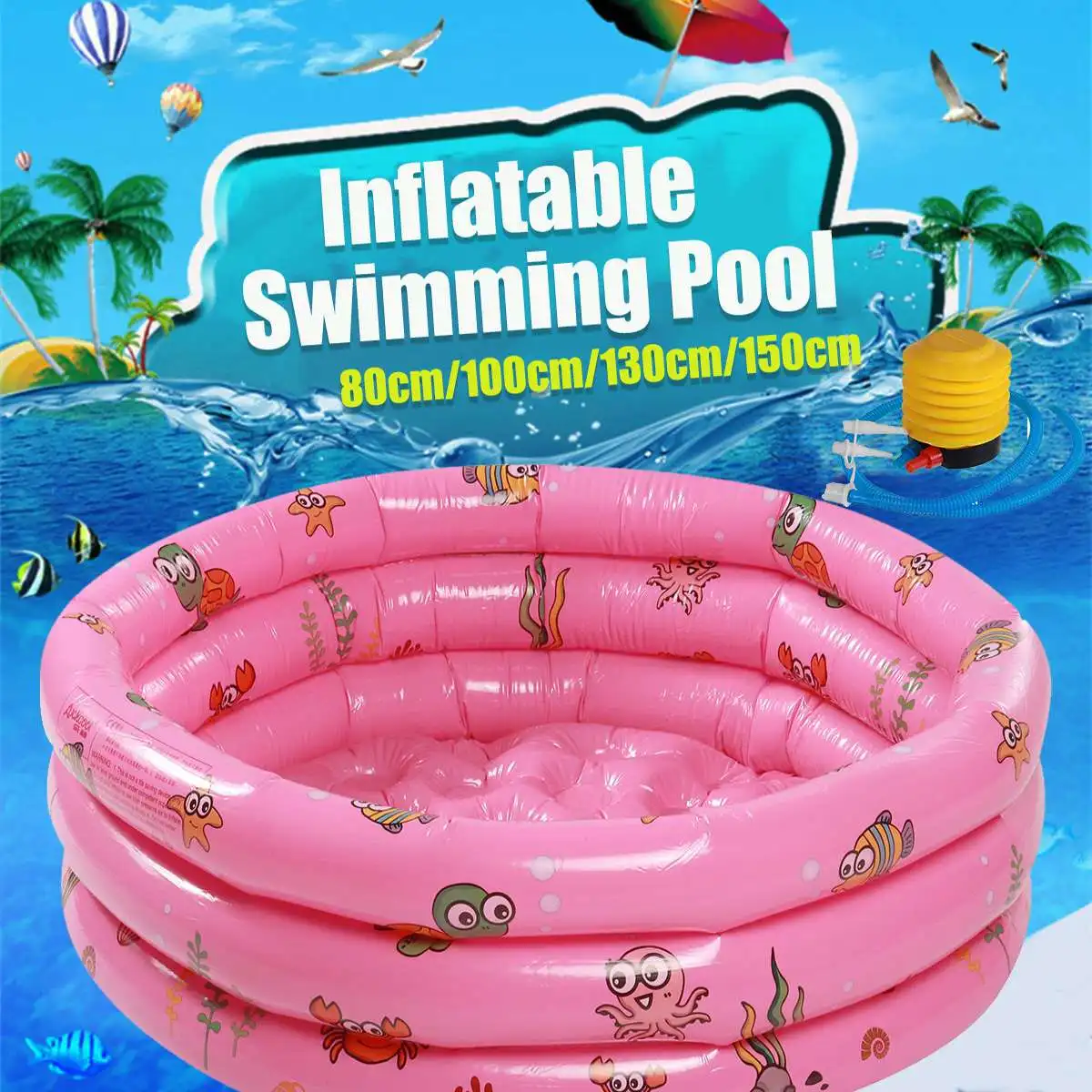 

Детский Надувной круглый плавательный бассейн, розовый, для детей 0-3 лет, поплавок из ПВХ, аксессуары для детей, Piscine Gonflable, Детская ванна, лет...