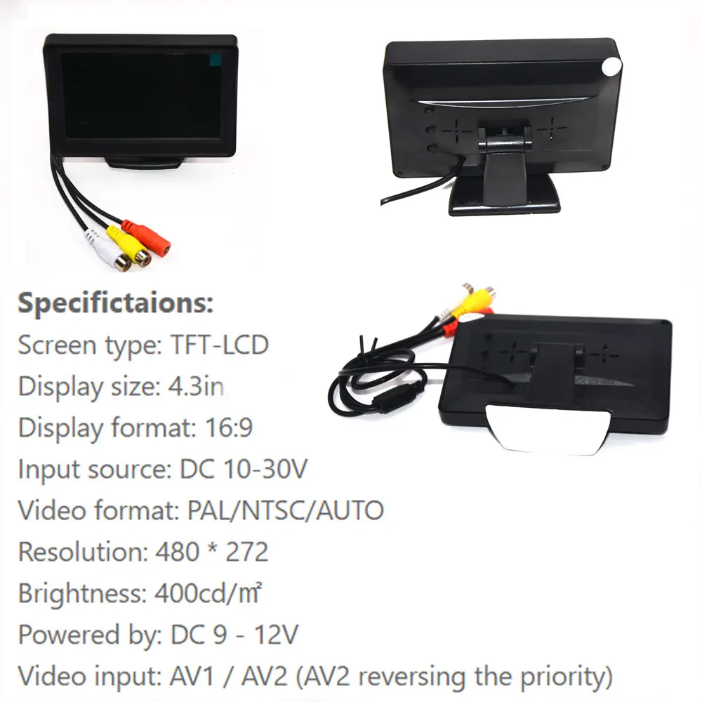 

Car Rear view Camera Parking Backup Reversing Monitor System LED Night Vision or 5inch Color TFT LCD Car Monitor