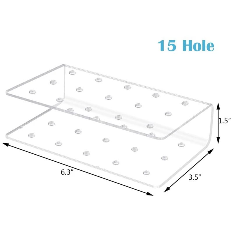 

2 Pcs of 15-Hole Acrylic Transparent Lollipop Display Stand for Wedding and Birthday Parties