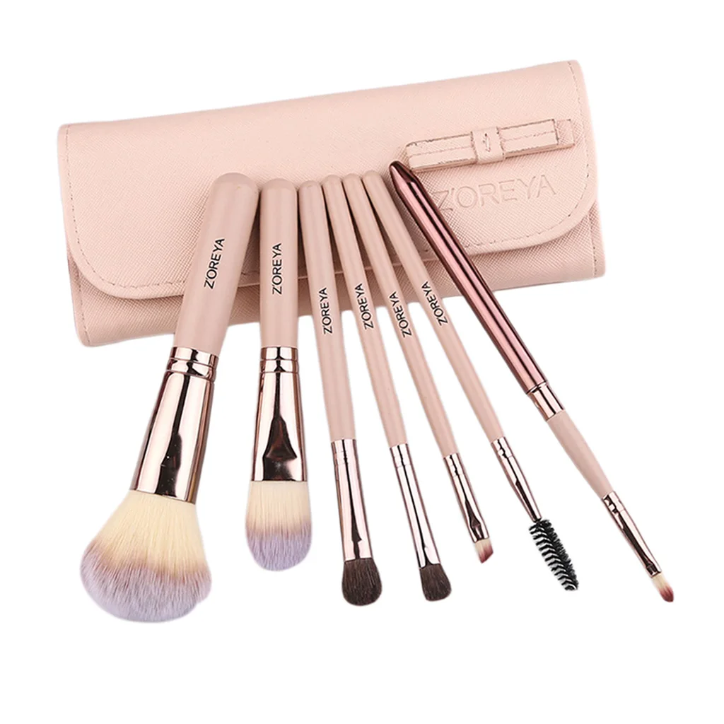 

Set Of 7pcs Professional Makeup Brushes Include Foundation/Powder/Blush/Eyebrow/Eyeshadow/Lip Brush And Mascara Wand