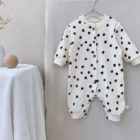 2022 autumn new cute baby romper fashion dot print newborn clothes for girl infant boy cotton long sleeve jumpsuit 0 24m