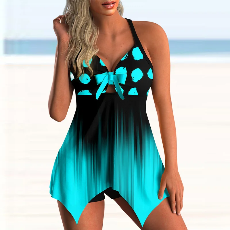 

Womens Beachwear Swim Tankini Monokini Bathing Suit Two Pieces Swimsuits Plus Size Tankinis Flower Print Beach Summer Swimdress