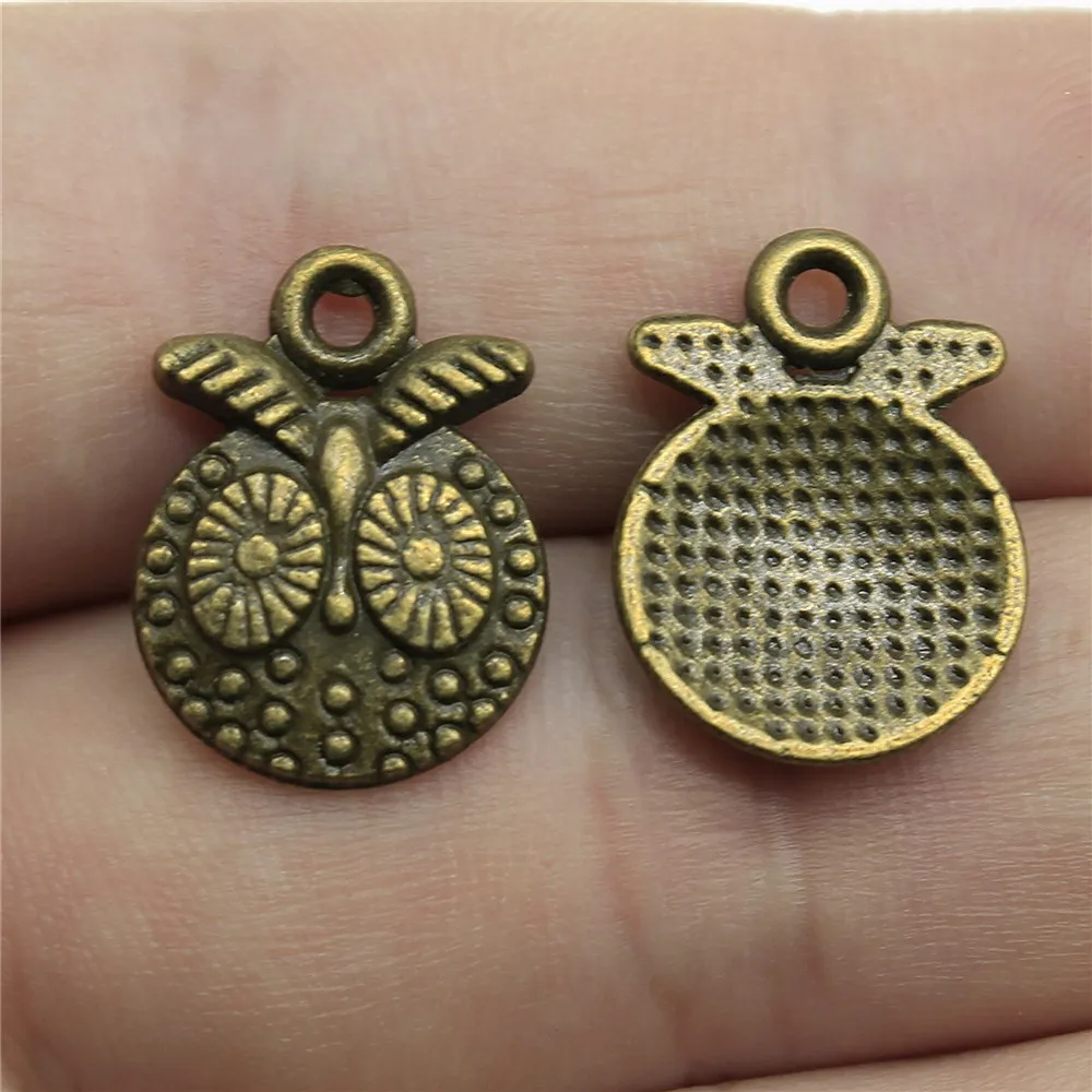 

100pcs/lot Owl Charms Pendant DIY Metal Jewelry Making 2 Colors Antique Silver Color Antique Bronze Color 18x13mm
