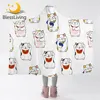 BLessliving Maneki Neko Hooded Blanket Beckoning Cat Microfiber Blanket Japanese Lucky Cat Soft Wearable Blanket Cartoon Mantas 1