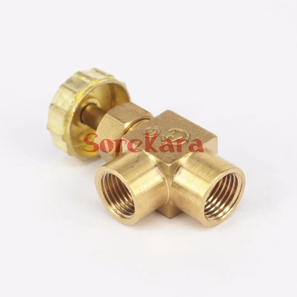 1/8 &quot1/4&quot BSP Женский резьбовой 0 8 MpaElbow латунный штепсельный игольчатый клапан |
