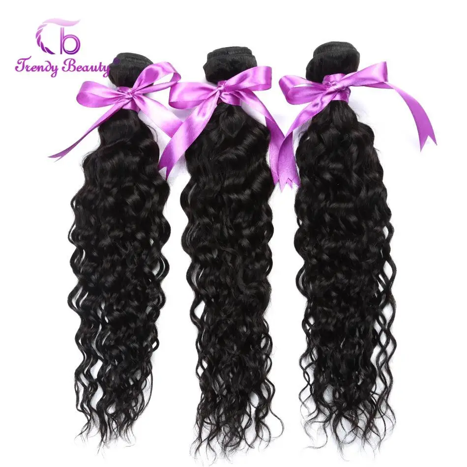 

Brazilian Water Wave Human Hair Bundles Can Buy 1/3/4 Pcs Natural Black Color Free Shipping Trendy Beauty Water Wave Hair