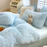 luxury bedding set winter warm thicken mink fleece bed sheet and pillowcases duvet cover 4 pcs queen king size bed comforter set