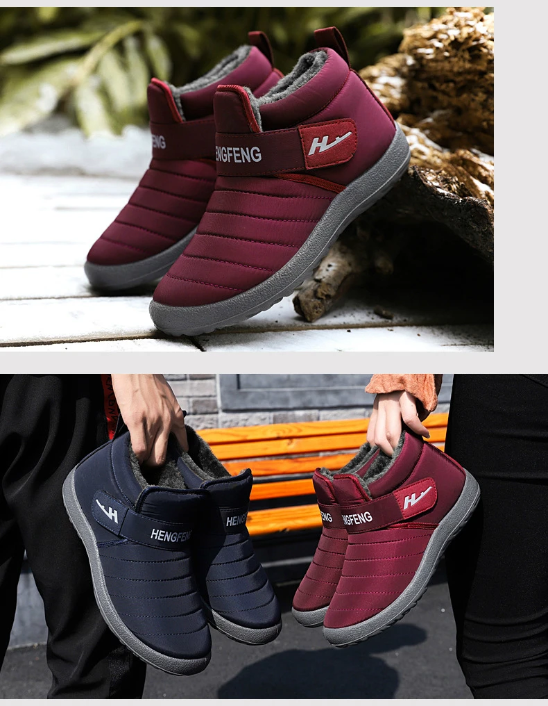 Promotion New Winter Women Shoes Snow Boots Unisex Fashion Plush Warm Waterproof Non-slip Booties Woman Low-cut Casual Shoes