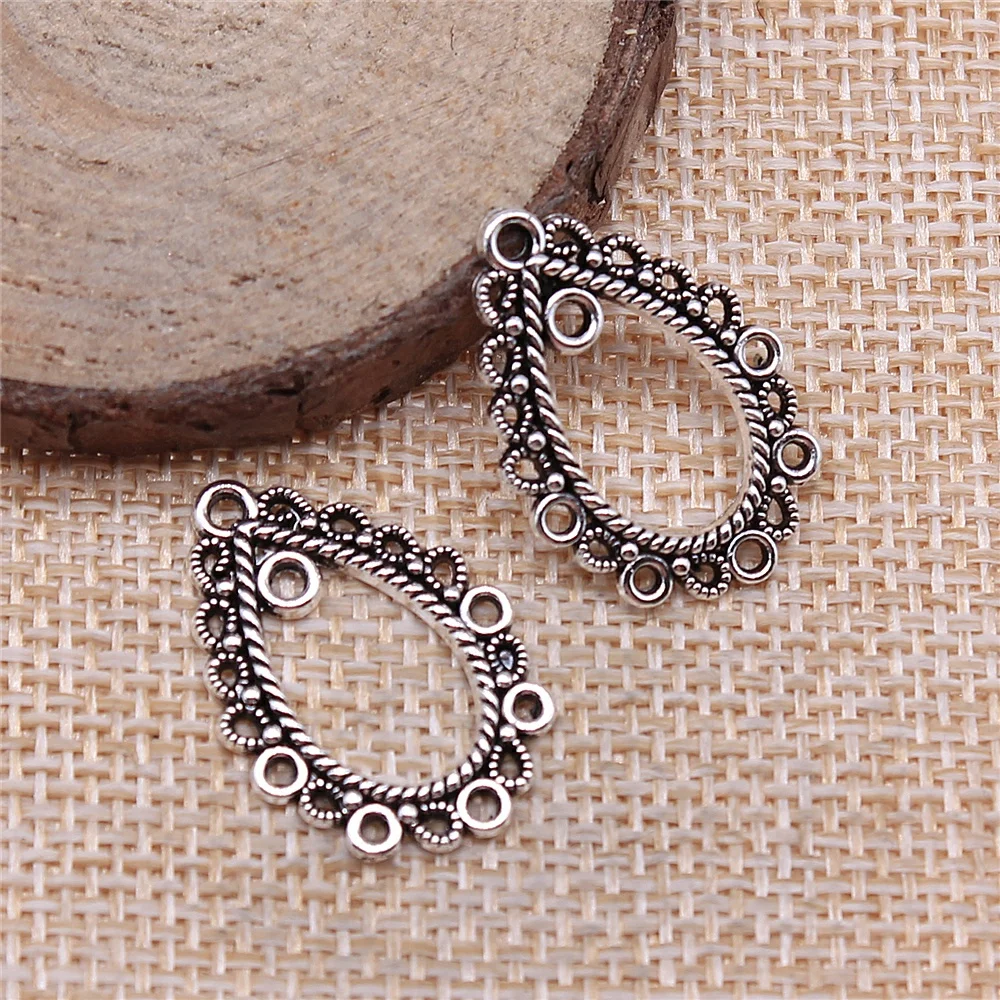 

free shipping 50pcs 18x25mm antique silver Earring connector charms diy retro jewelry fit Earring keychain hair card pendant