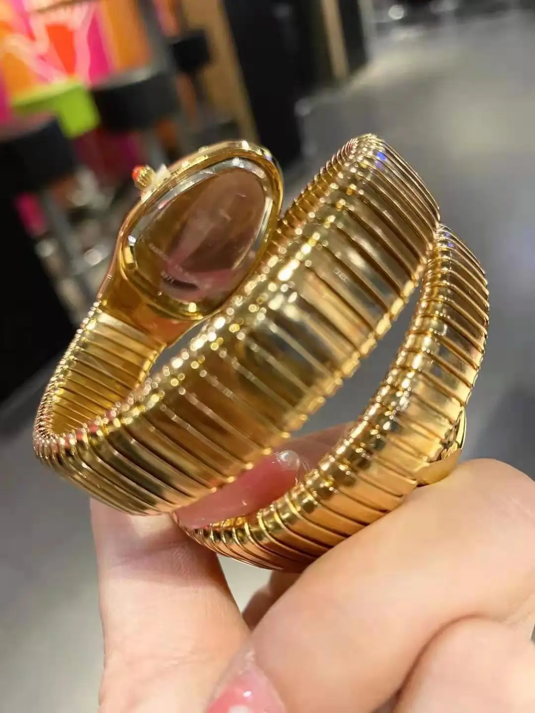 new arrival high quality brand women watch hot selling sparkling wrist snake shaped watch free global shipping