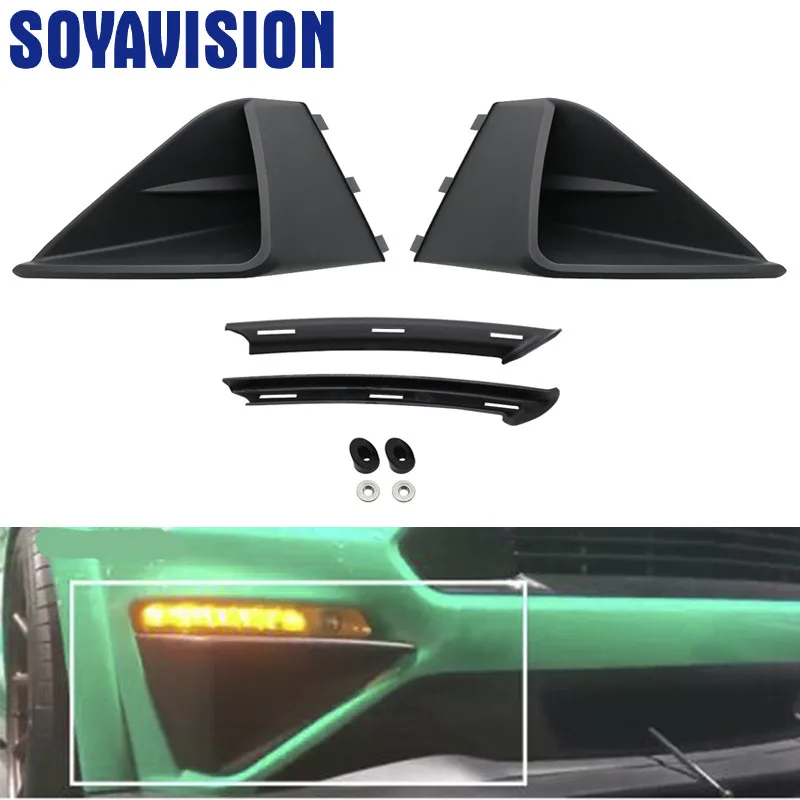 ABS черный передний бампер трехмерная воздухозаборная отделка панели