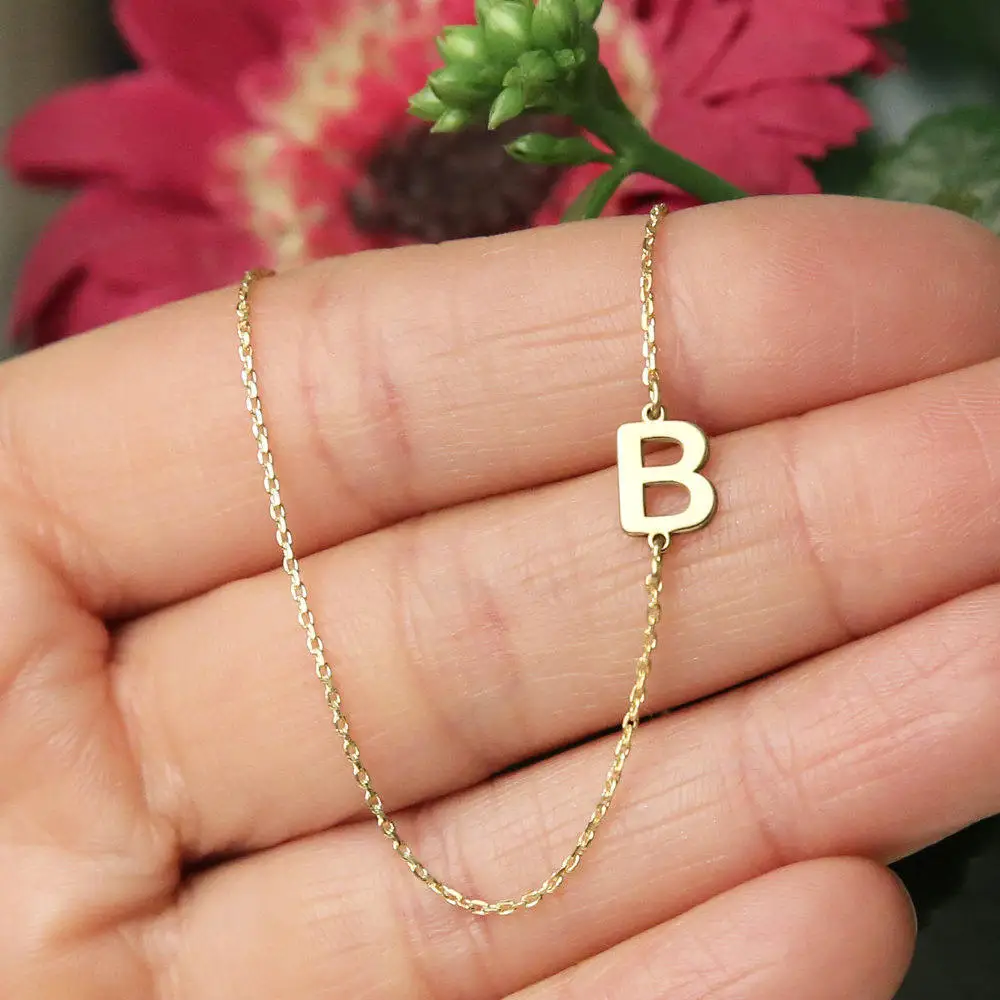 

New Style Stainless Steel Necklaces 26 English Letter Pendant Custom Jewelry