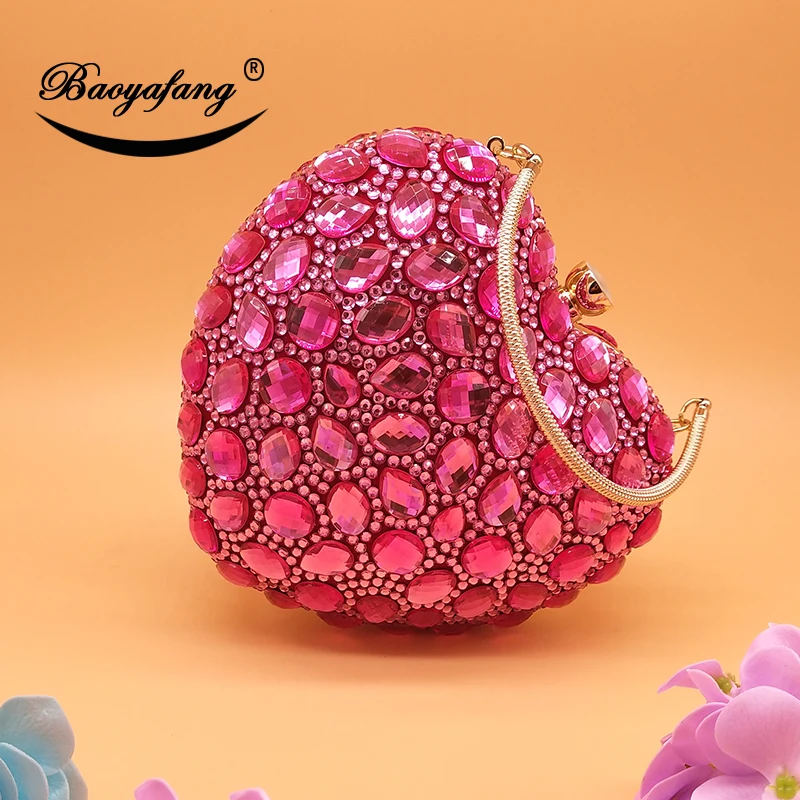 Розовые свадебные туфли и сумки BaoYaFang Fuschia с кристаллами обувь ремешком на