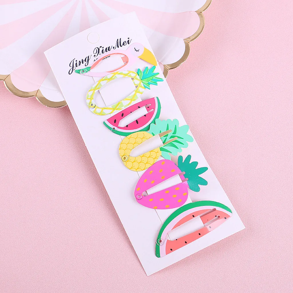 Kids Infant Baby Girls Cartoon Fruit Hairclip Hairpin Barrettes Headwear Set Children's Hair Accessories Clip C800# | Детская одежда