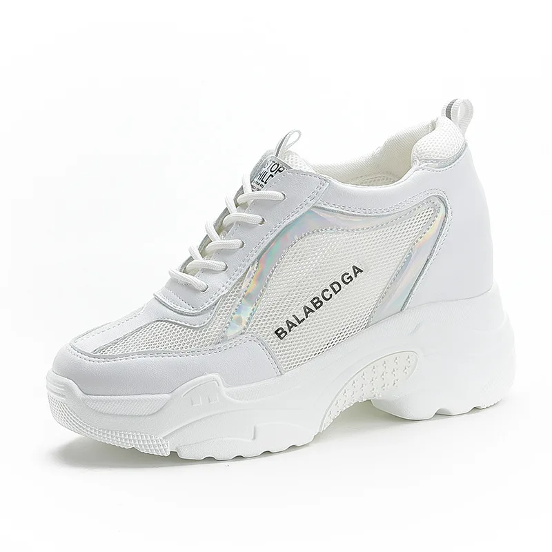 

New Women Chunky Sneakers Platform Sneakers Ladies Brand Wedges Casual Shoes for Woman Leather Sports Dad Shoes