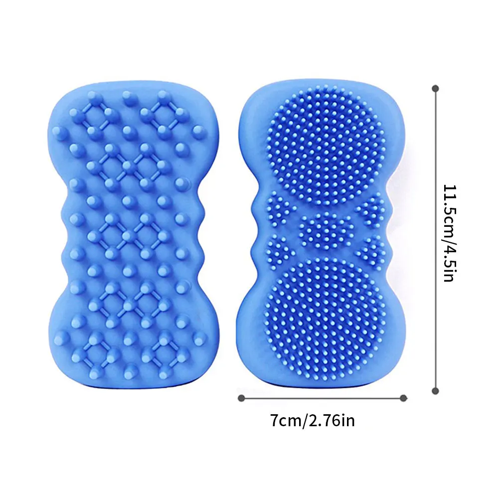 

Silicone Shower Brush Kids Double Sided Scalp Massager Exfoliating Body Brush Quick Soft Foaming Cleaning Body Massage Comb
