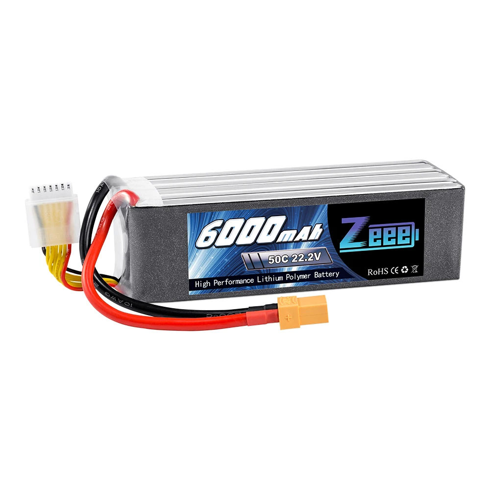 Zeee Lipo аккумулятор 6000mAh 6S 22,2 V 50C XT90 RC Lipo аккумулятор с разъемом XT60 EC5 для гоночного дрона FPV Вертолет Автомобиль Лодка Грузовик