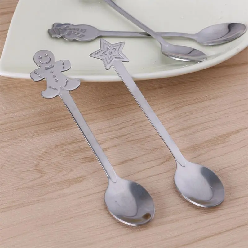 

12 Pack Creative Christmas Spoon Stainless Steel Coffee Spoon Christmas Stirring Spoon Tea Spoon Soup Spoon